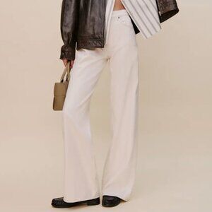 Reformation Cary High Rise Slouchy Wide Leg Jeans in Fior Di Latte (white) NWT